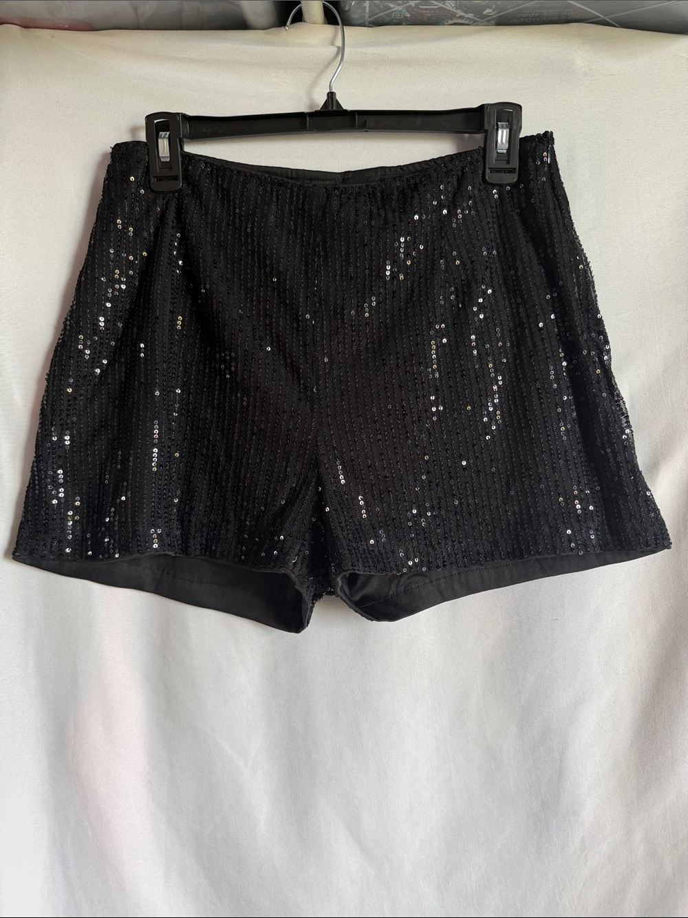 High-Waist Black Sequin Women’s Party Shorts